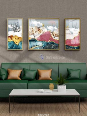 File gốc File tranh hiện đại pha lê gương HD20822 (in lụa) chi tiết cao