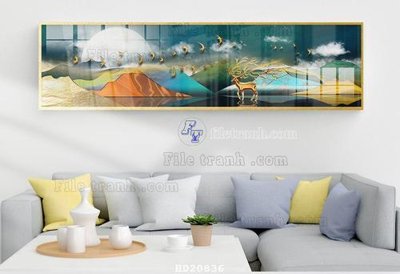 File in ấn File tranh hiện đại pha lê gương HD20836 (bản gốc) cao cấp