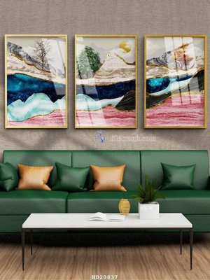 File in lụa File tranh hiện đại pha lê gương HD20837 (phong cảnh) File tranh hiện đại pha lê gương HD20837