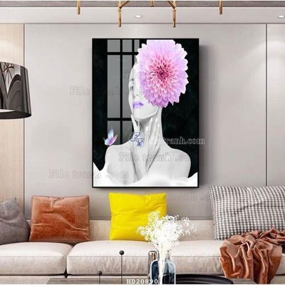 File gốc File tranh hiện đại pha lê gương HD20890 (in lụa) tranh phong thủy