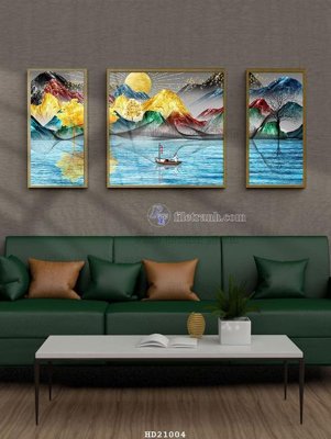 File gốc File tranh hiện đại pha lê gương HD21004 (in lụa) hoa văn cổ điển