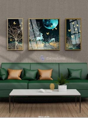 File tranh trang trí File tranh hiện đại pha lê gương HD21039 (file gốc)