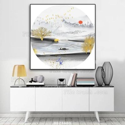 File tranh in tráng gương File tranh hiện đại pha lê gương HD21401 (siêu nét)