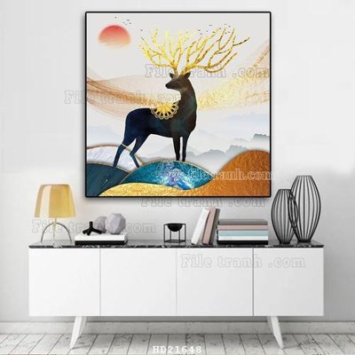 File in trần File tranh hiện đại pha lê gương HD21648 (bản gốc) trời sao