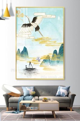 Download file gốc File tranh hiện đại pha lê gương HD22130 (in lụa) hoa lá