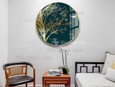 File gốc File tranh hiện đại pha lê gương HD22140 (in lụa) tranh phong thủy