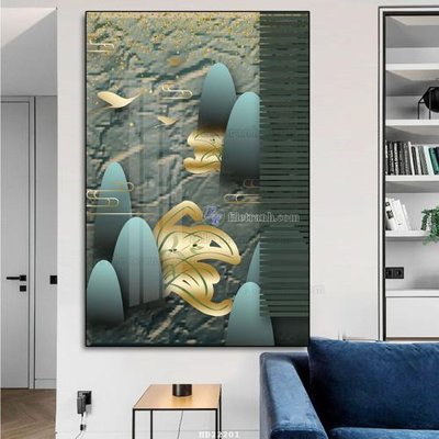 File tranh File tranh hiện đại pha lê gương HD22201 (gốc) in vải canvas