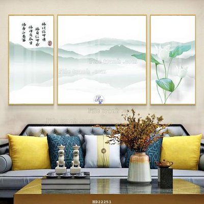 File in ấn File tranh hiện đại pha lê gương HD22251 chuyên nghiệp