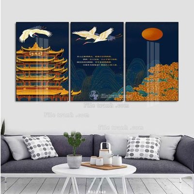 File gốc File tranh hiện đại pha lê gương HD22348 (in lụa) tranh phong thủy