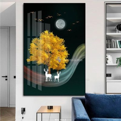 File tranh File tranh hiện đại pha lê gương HD22512 (bản gốc) treo quán cafe