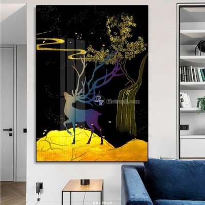 File gốc in tráng gương File tranh hiện đại pha lê gương HD22918 chi tiết