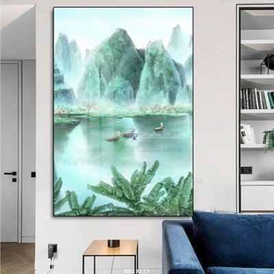 File in trần File tranh hiện đại pha lê gương HD23173 (bản gốc) phong cảnh