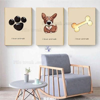 File ảnh File bộ tranh treo hiện đại HD23322 (gốc) in decal dán tường