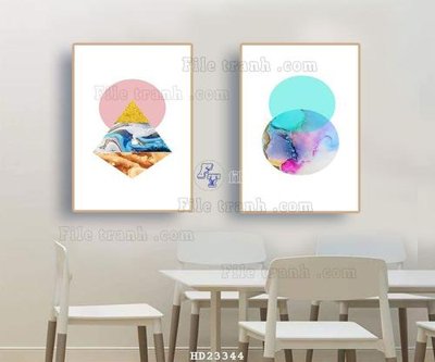 Tải file File bộ tranh treo hiện đại HD23344 (gốc) in ấn chất lượng