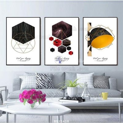 File ảnh File bộ tranh treo hiện đại HD23418 (gốc) cho trang trí nội thất