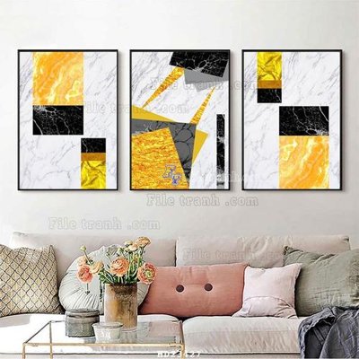 File gốc File bộ tranh treo hiện đại HD23427 (in lụa) trang trí tường