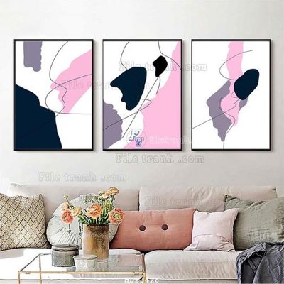 File gốc File bộ tranh treo hiện đại HD23428 (phong cách) cổ điển