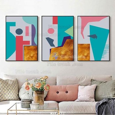 Download file gốc File bộ tranh treo hiện đại HD23432 (in mica) trong suốt