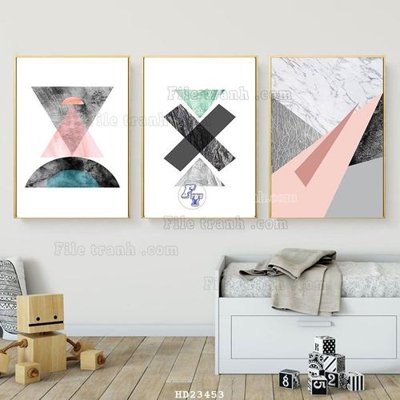 File PSD File bộ tranh treo hiện đại HD23453 (gốc) nhiều lớp (multi-layer)