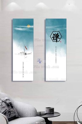 Hình ảnh file gốc in lụa File bộ tranh treo hiện đại HD23522