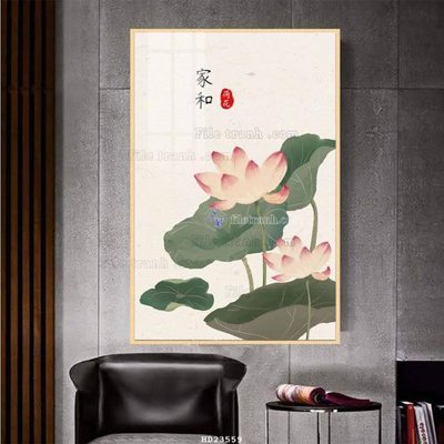 File gốc File bộ tranh treo hiện đại HD23559 (in lụa) hoa văn cổ điển