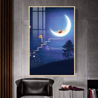 File tranh File bộ tranh treo hiện đại HD23684 (bản gốc) in lụa dán tường