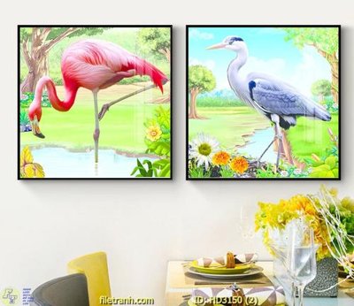 Ảnh gốc File tranh treo hiện đại HD3150 (nét căng) in mica