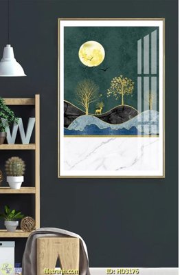 Tải file File tranh treo hiện đại HD3176 (gốc) chủ đề hoa sen