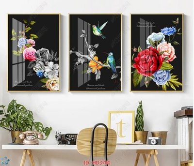 Ảnh gốc File tranh treo hiện đại HD3780 (nét căng) in mica