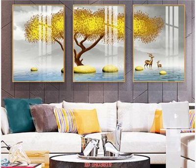 File tranh gốc PSD File tranh treo hiện đại HD3819 còn nguyên layer