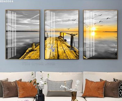 File in ấn File bộ tranh treo hiện đại HD40064 (bản gốc) chất lượng cao