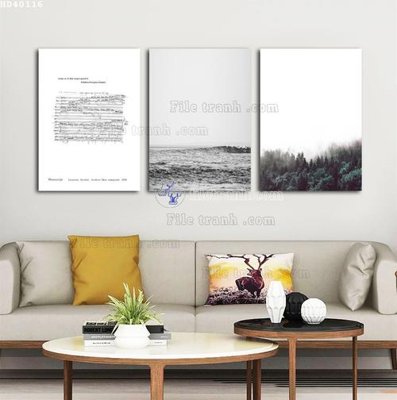 File gốc File bộ tranh treo hiện đại HD40116 (in lụa) cao cấp