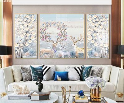 File in lụa File bộ tranh treo hiện đại HD40132 (hoa văn) File bộ tranh treo hiện đại HD40132