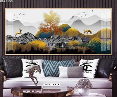 File in trần File bộ tranh treo hiện đại HD40135 (bản gốc) mây trời