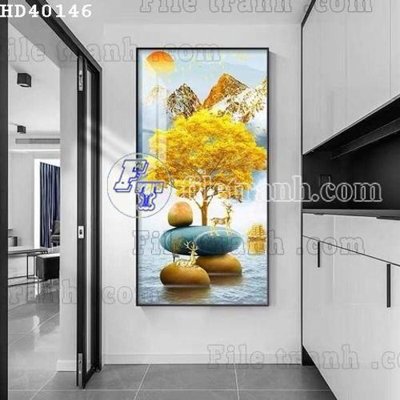 File gốc in mica File bộ tranh treo hiện đại HD40146 chất lượng