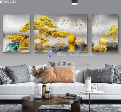 File gốc File bộ tranh treo hiện đại HD40183 (in ấn) màu sắc trung thực