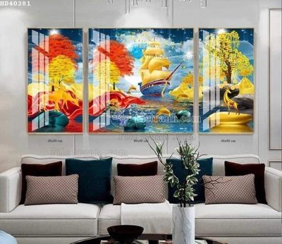 Cung cấp file tranh gốc File bộ tranh treo hiện đại HD40281 độc quyền