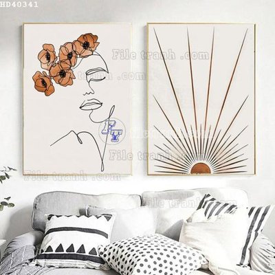 File gốc in mica File bộ tranh treo hiện đại HD40341 chất lượng