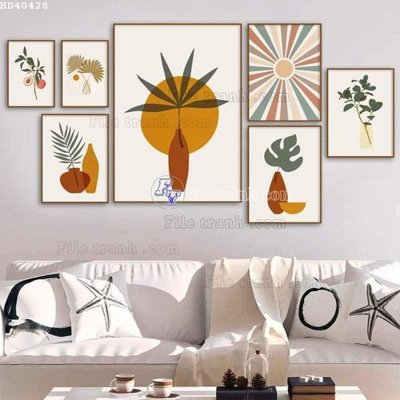 File tranh in trần File bộ tranh treo hiện đại HD40428 (ảnh gốc siêu nét)