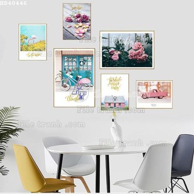 Ảnh gốc File bộ tranh treo hiện đại HD40446 (nét căng) in mica