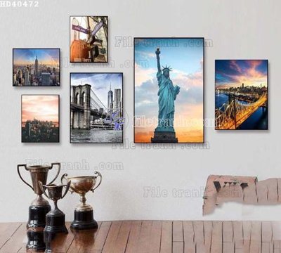 File gốc File bộ tranh treo hiện đại HD40472 (PNG) nền trong suốt