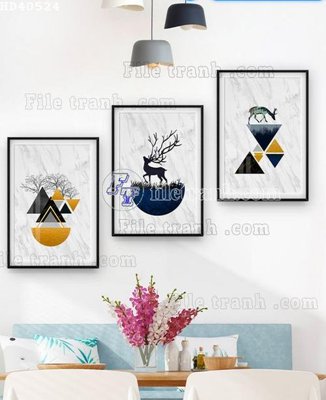 File gốc File bộ tranh treo hiện đại HD40524 (AI/EPS) cho in ấn