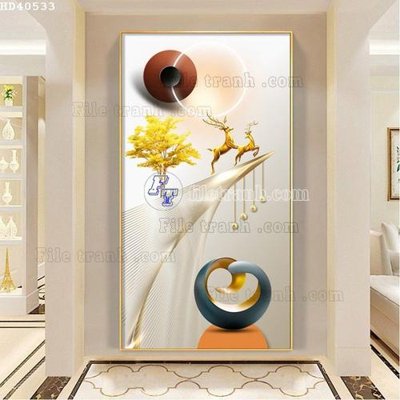 File tranh File bộ tranh treo hiện đại HD40533 (gốc) phong cách tối giản