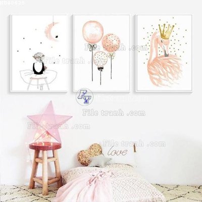 File tranh trang trí File bộ tranh treo hiện đại HD40625 (tải file gốc)