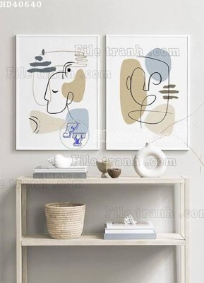 File gốc File bộ tranh treo hiện đại HD40640 (thiết kế) độc quyền