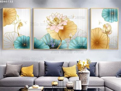 Tải file File bộ tranh treo hiện đại HD40732 (PSD) cho in tranh kính