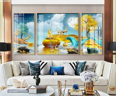 Tải file File bộ tranh treo hiện đại HD40868 (gốc) làm file thiết kế
