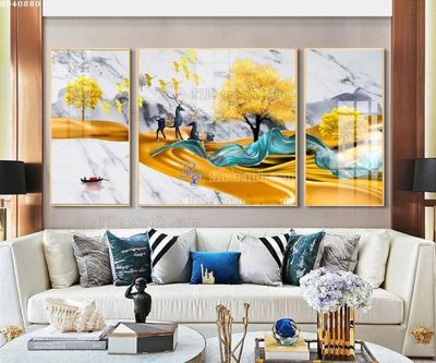 File gốc File bộ tranh treo hiện đại HD40880 (in tráng gương) hiện đại