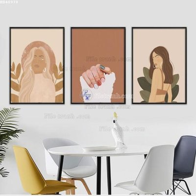 File ảnh File bộ tranh treo hiện đại HD40978 (gốc) in PP, decal