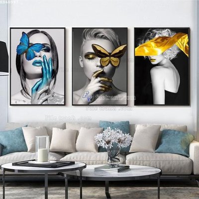 File tranh File bộ tranh treo hiện đại HD40997 (ảnh gốc) in trần 3D